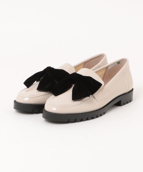 パンプス JOLI ENCORE(FR) ジョリー・アンコール VELVET RIBBON LOAFERS ベルベットリボンローファー JE-1112 IVORY