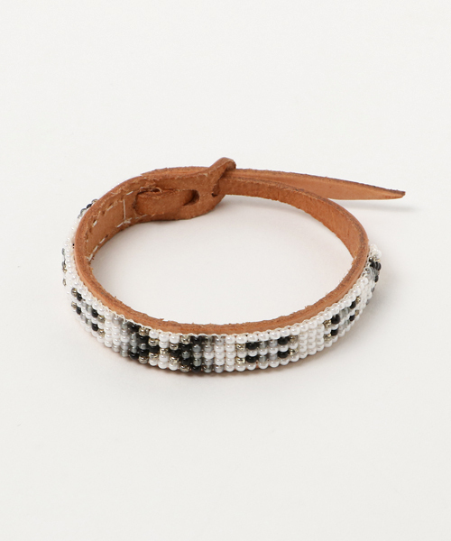 MOTO レザービーズ ブレスレット シルバービーズパーツ LEATHER