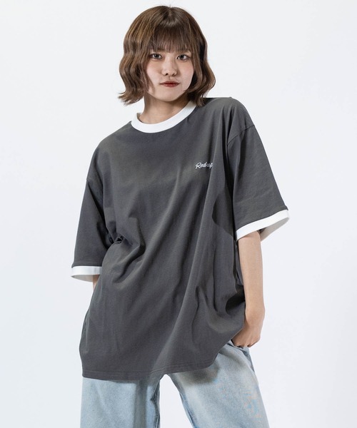アライブン　インベル　レディース　カラーTシャツ半袖 レッドM④ アライブンインベルレディースカラーTシャツ半袖 レッドM④