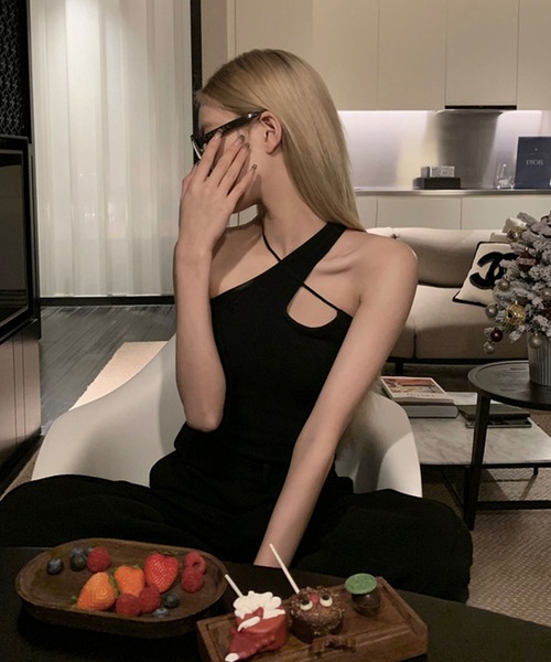 me+em select タンクトップ ノースリーブ 「 カップ付き 」カット