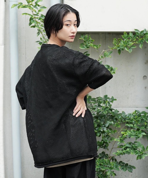 アンサンブル メッシュニット × 天竺 S/S カットソー 「セレクト
