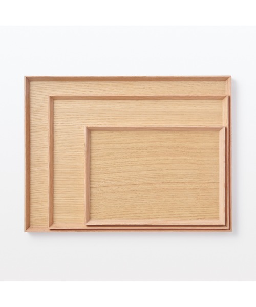 無印良品（MUJI） ランチョンマット 木製 角型トレー 約幅35×奥行