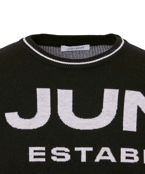 【美品】jun&rope ビックロゴ　ニット　セーター JUN&ROPE'（ジュンアンドロペ） セーター ニット BIGロゴグラフィック