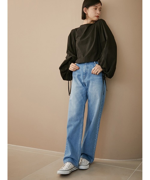 ハイウェストストレートデニムパンツ Stylevoice for xxx ジーンズ デニム デニムパンツ ハイウエスト
