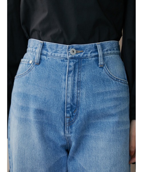 ハイウェストストレートデニムパンツ ハイウエストストレートデニムパンツ【自宅で試着、返品送料無料