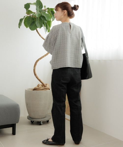 flower - 【新品未使用】フラワーピンタックブラウスandピンクデニムパンツ フラワーピンタックブラウスandピンクデニムパンツ