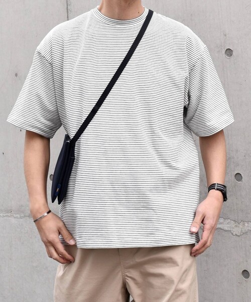 SHIPS any tシャツ any: マイクロボーダー ミニ裏毛 ライト