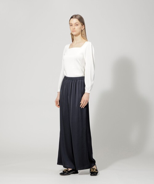 EPOCA パンツ サテンワイドパンツ レディース : ZOZOTOWN Yahoo