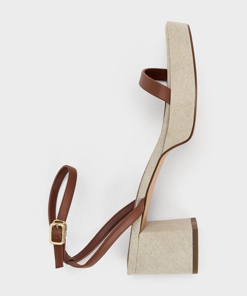 CHARLES ＆ KEITH サンダル ティンストラップ ブロックヒール