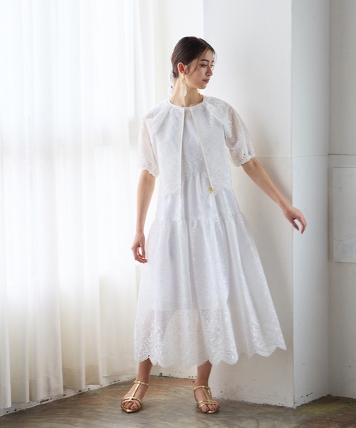 Audie a Muses ワンピース オーガンジー刺繍ワンピース