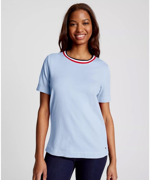 ストライプ クルーネック Tシャツ TAKA-Q｜ふくれストライプ クルーネック半袖Tシャツ メンズ T