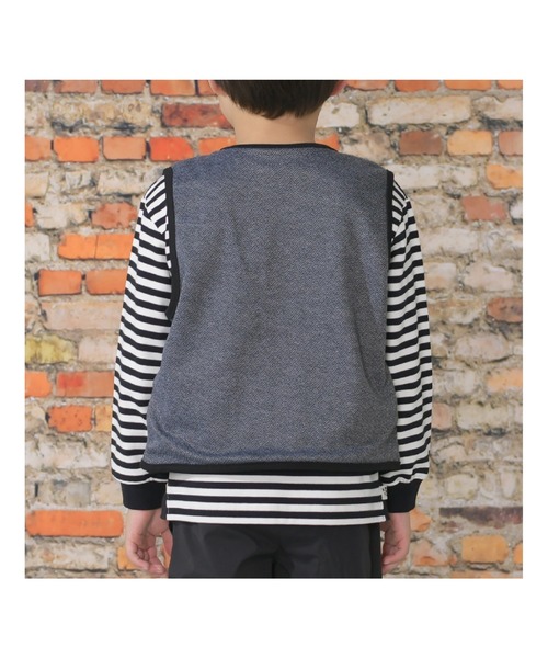 KP BOY（ケーピーボーイ） ベスト ジャガードヘリンボーン柄ベスト(90