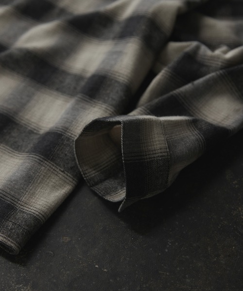 RUUBON シャツ cotton ombre check shirt / コットンオンブレチェック