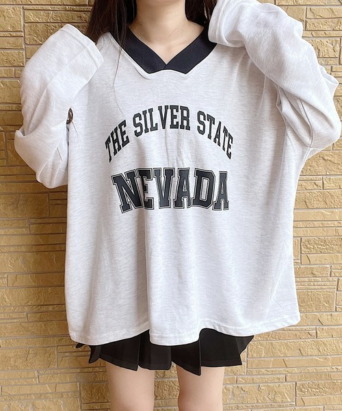 tシャツ ロゴVネックTシャツ レディース ベアー刺繍Vネック半袖Tシャツ | レディースファッション通販
