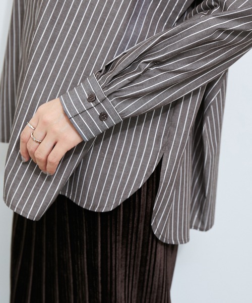 LE CERCLE par rope' シャツ ブラウス タックバンドカラーシャツ