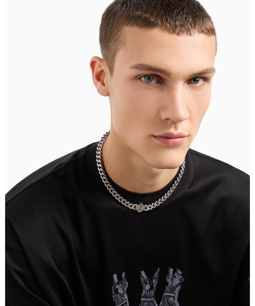 美品 レア EMPORIO ARMANI チェーンネックレス Emporio Armani Eagle チェーンネックレス | グレー | FARFETCH JP