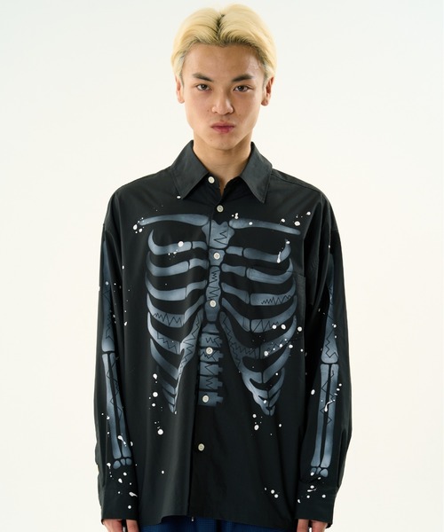 シャツ DISCOVERED BONE AIR BRUSH SHIRTS メンズ レディース