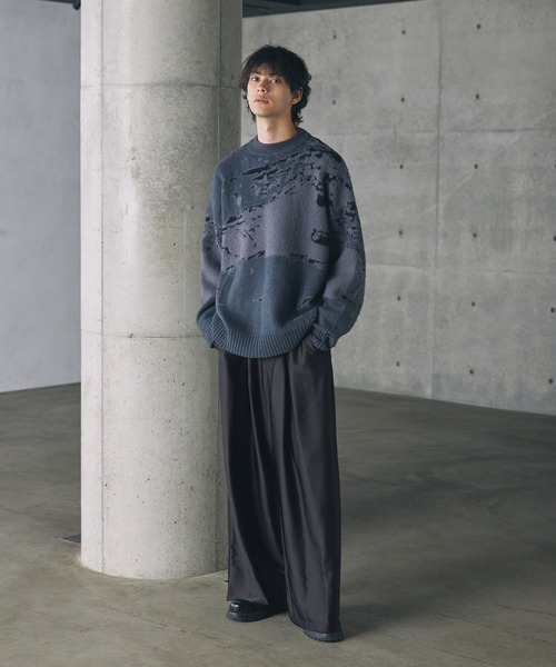 CTHY ワイドパンツ スラックス ルーズシルエットサテンワイドバギー