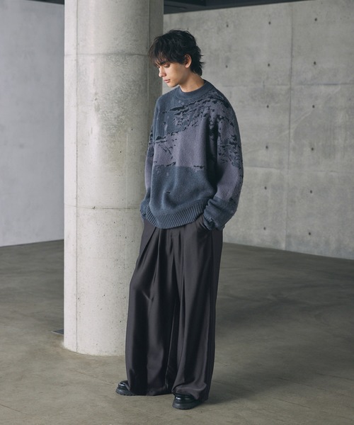 CTHY ワイドパンツ スラックス ルーズシルエットサテンワイドバギー