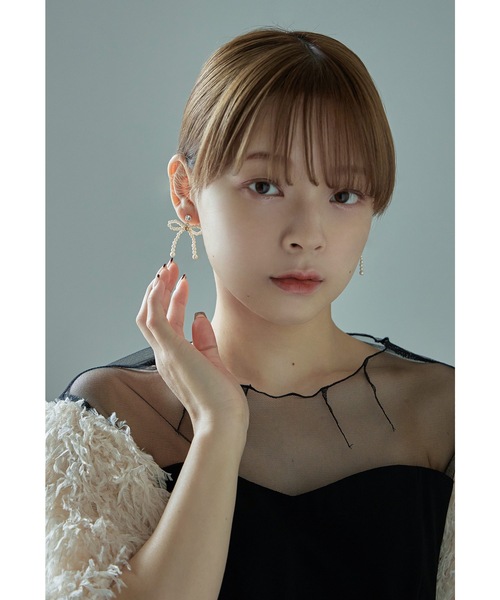 niana（ニアナ） ピアス ビジューパールリボンピアス 大人 結婚式