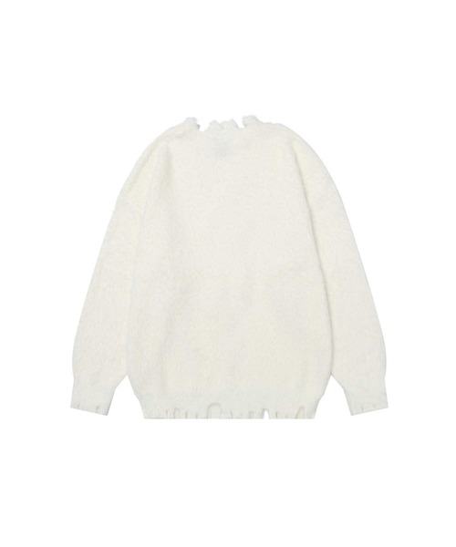ニット セーター 「HOOK」for girls チェック柄リボン付き
