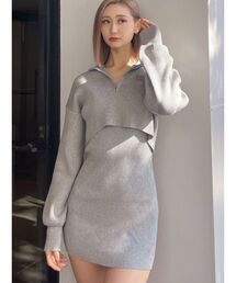 GYDA（ジェイダ） ワンピース GYGY two pieceレイヤードリブニット