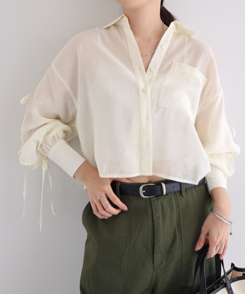 シャツ/ブラウス(長袖/七分) 23SS GOOD GRIEF SHEER GATHER SHIRT Confirm（コンファーム） シャツ 25SS ルーズシルエット デザイン