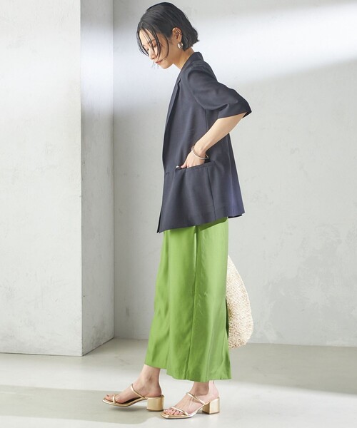 SHIPS（シップス） スカート 「手洗い可能」キュプラ混 ツイル