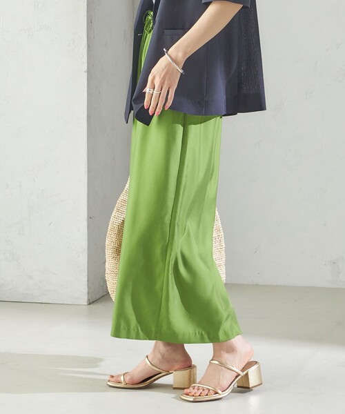 SHIPS（シップス） スカート 「手洗い可能」キュプラ混 ツイル