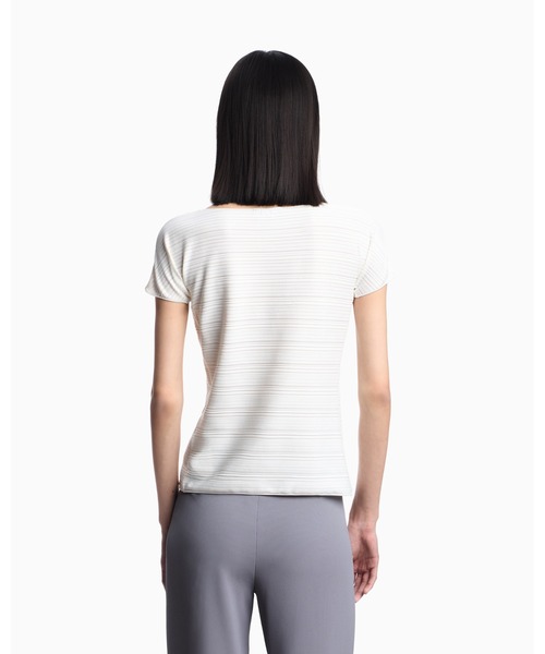 tシャツ 「エンポリオ アルマーニ」Tシャツ ストレッチナイロンジャージー ジャカードモチーフ レディース EMPORIO ARMANI tシャツ 「エンポリオ アルマーニ」Tシャツ