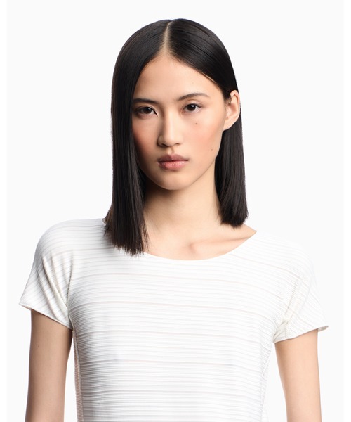 tシャツ 「エンポリオ アルマーニ」Tシャツ ストレッチナイロンジャージー ジャカードモチーフ レディース EMPORIO ARMANI tシャツ 「エンポリオ アルマーニ」Tシャツ
