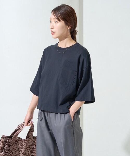 クロップド丈 ポケット 半袖 Tシャツ FREAK'S STORE/クロップド丈 ポケット 半袖 Tシャツ【限定展開