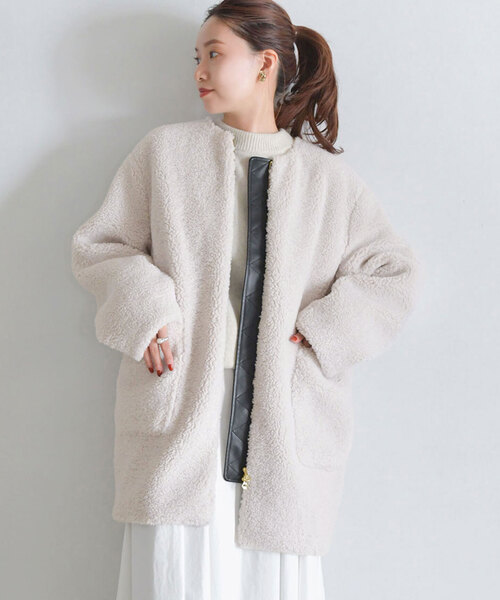 IENA（イエナ） ノーカラーコート 38 ホワイト レディース : ZOZOTOWN