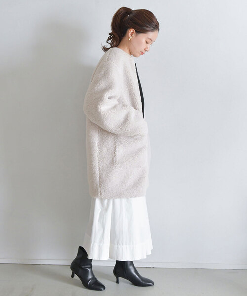 IENA」 ノーカラーコート 38 ホワイト レディース SLOBE IENA」 ノー 