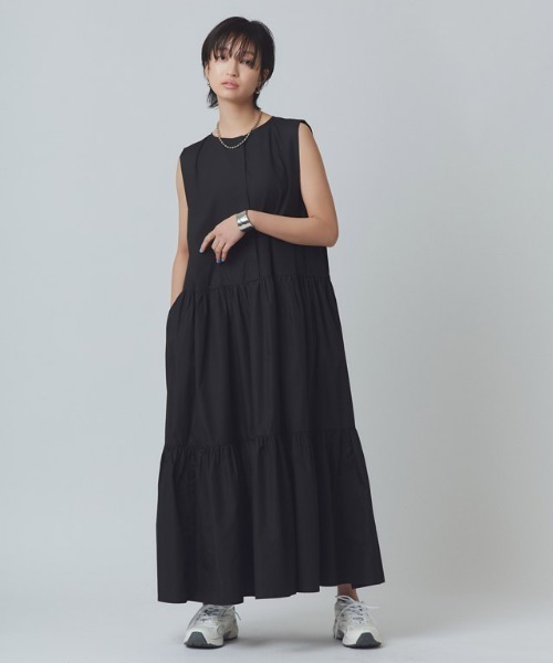 RASW ワンピース 「RASW」タックスリーブティアードワンピース