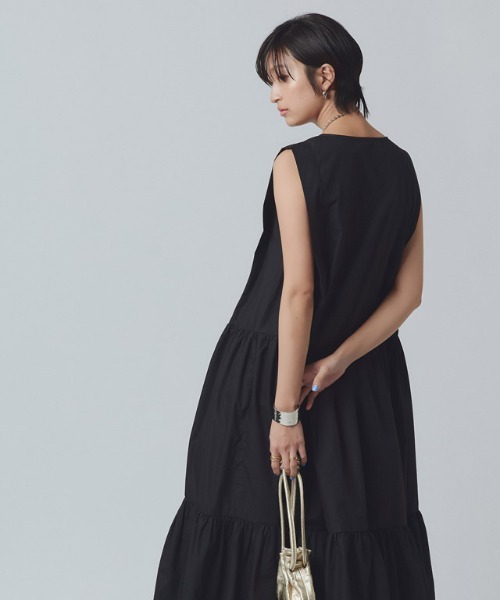 RASW ワンピース 「RASW」タックスリーブティアードワンピース