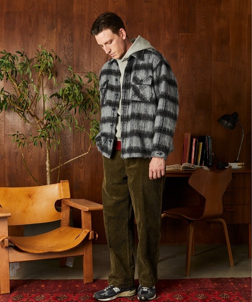 ショット　　SCHOTT　チェックシャギー プレイドシャツ　ブルゾン ショット Schott SHAGGY PLAID SHIRT/シャギー チェックシャツ