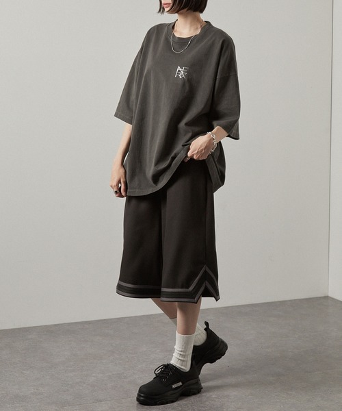 Ida ヴィンテージ ダークグレー 半袖Tシャツ ヴィンテージ風ビッグTシャツ メンズ 半袖 綿 クルーネック・(80