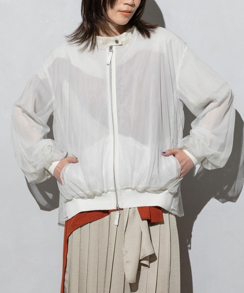 極美品 MARECHAL TERRE シアープリーツブルゾン
