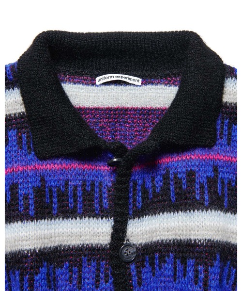 カーディガン MOHAIR BORDER KNIT BLOUSON メンズ レディースの画像
