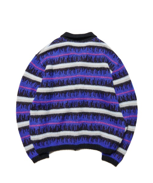 カーディガン MOHAIR BORDER KNIT BLOUSON メンズ レディースの画像