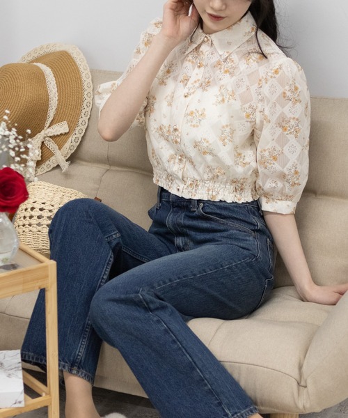 「pumpkin port」 半袖シャツ L ブルー レディース