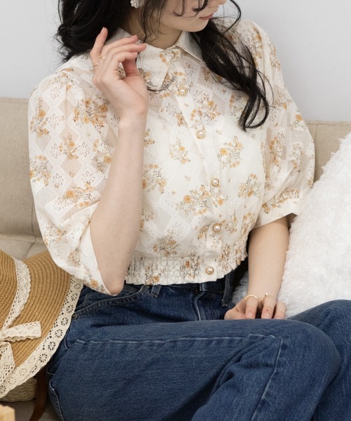 「pumpkin port」 半袖シャツ L ブルー レディース