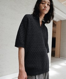 WYM LIDNM ポロシャツ 半袖 JACQUARD MESH H/S KNIT POLO メンズ
