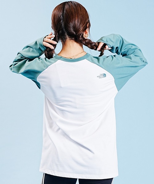 【ほぼ未使用】THE NORTH FACE 長袖カットソー 100 THE NORTH FACE 「THE FACE」 長袖カットソー S ホワイト×レッド