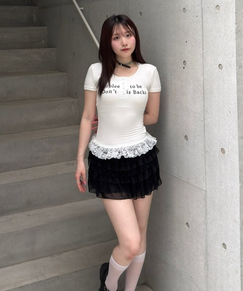Lae tシャツ レースフリルロゴTシャツ レディース メンズ : ZOZOTOWN