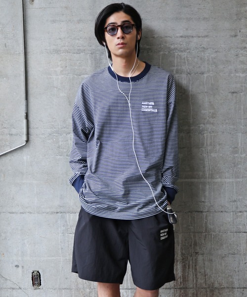 「ANME」 長袖カットソー M ブラック×ホワイト レディース