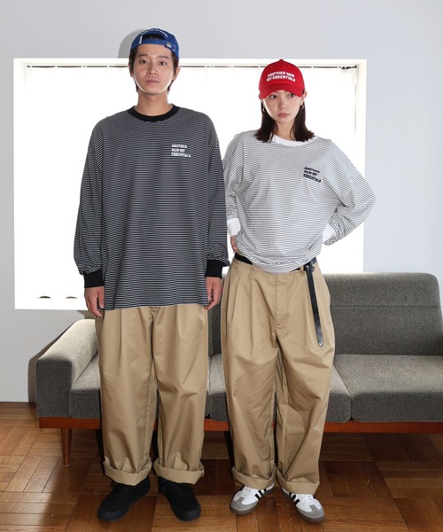 「ANME」 長袖カットソー M ブラック×ホワイト レディース