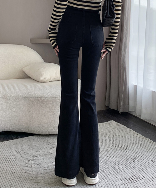「DAY CLOSET」 ブーツカットデニムパンツ L ブラック レディース