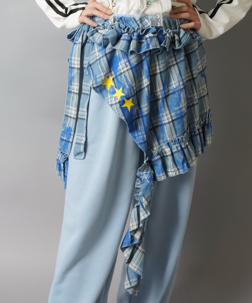 SPINNS（スピンズ） スカート チェック巻きスカート/スター/ラップ